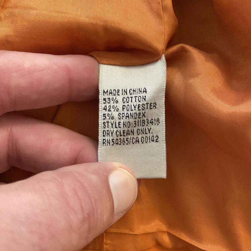 Nygard Collection Jacket Womens 10 Cropped Stretch Orange‎ Retro Texas Game day - Picture 9 of 12